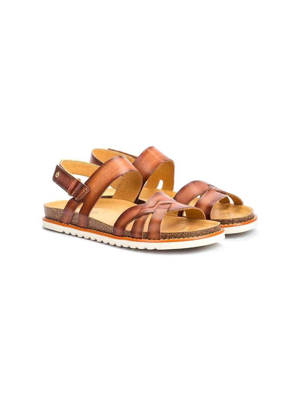 PIKOLINOS Women's Brown Leather Javea Sandals 10